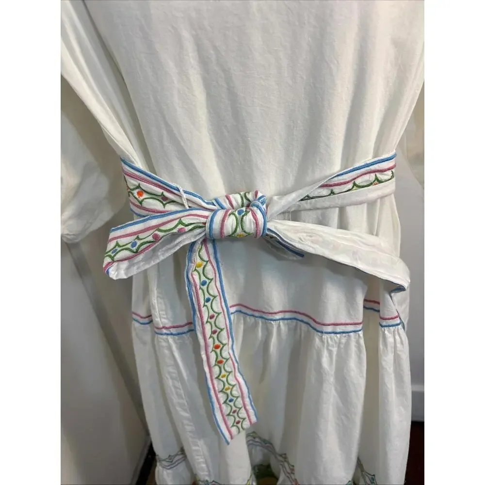 NWT Roller Rabbit‎ Embroidered Valonia Dress with Pineapples, XXS
